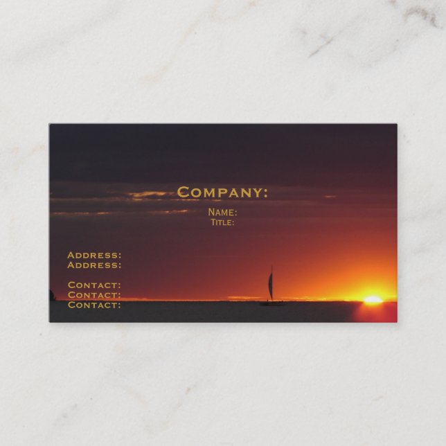 Sunset Sailboat Business Card (Front)