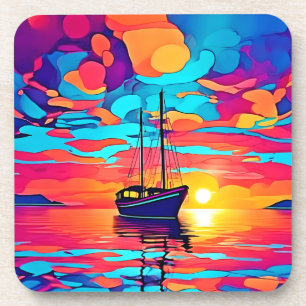 Sunset Sailboat Dreamscape Coaster