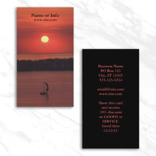 Sunset Sailboat Photo Business Card