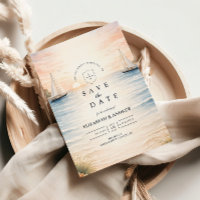Sunset Sailboat Seaside Wedding