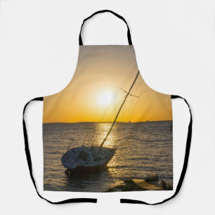 Sunset Sailboat Shipwreck Gulf Breeze FL Apron