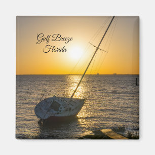 Sunset Sailboat Shipwreck Gulf Breeze FL Magnet