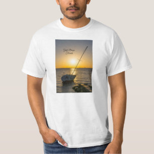 Sunset Sailboat Shipwreck Gulf Breeze FL T-Shirt