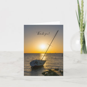 Sunset Sailboat Shipwreck Gulf Breeze Thank You Card