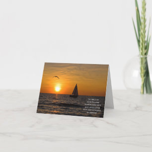 sunset sailboat sympathy Thank You from family Card