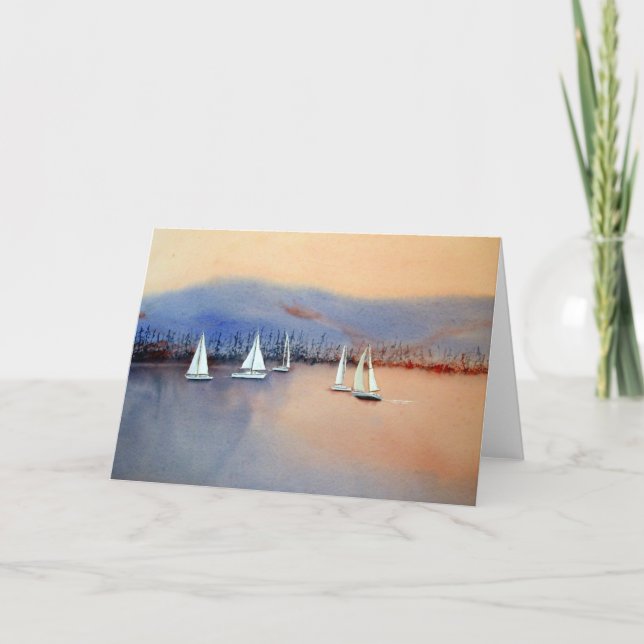 Sunset Sailboats Card (Front)
