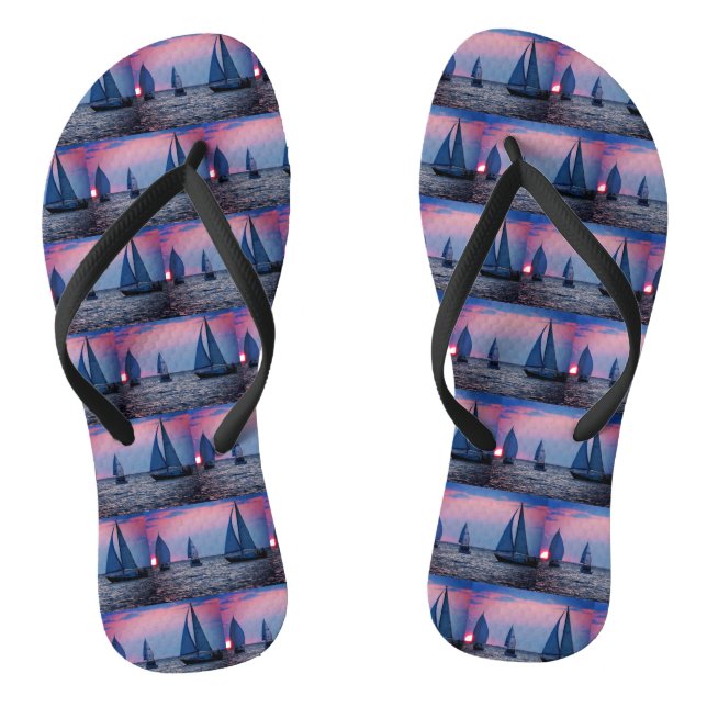 Sunset Sailboats Jandals (Footbed)
