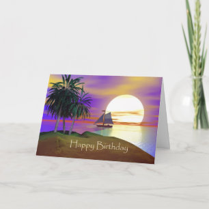 Sunset Sailing Birthday Card