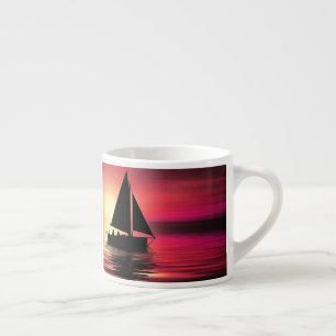Sunset, Sailing Boat in The Sea-39186 Espresso Cup