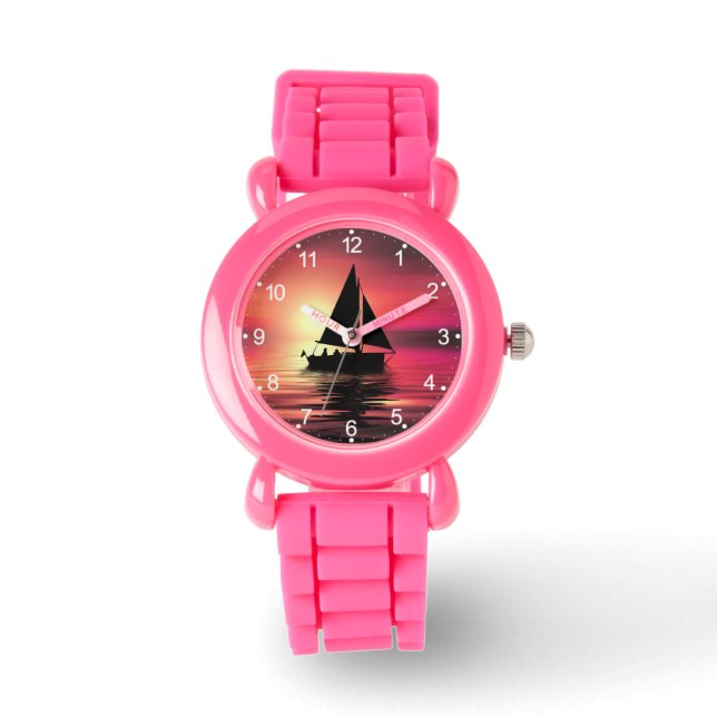 Sunset, Sailing Boat in The Sea-39186 Watch (Front)