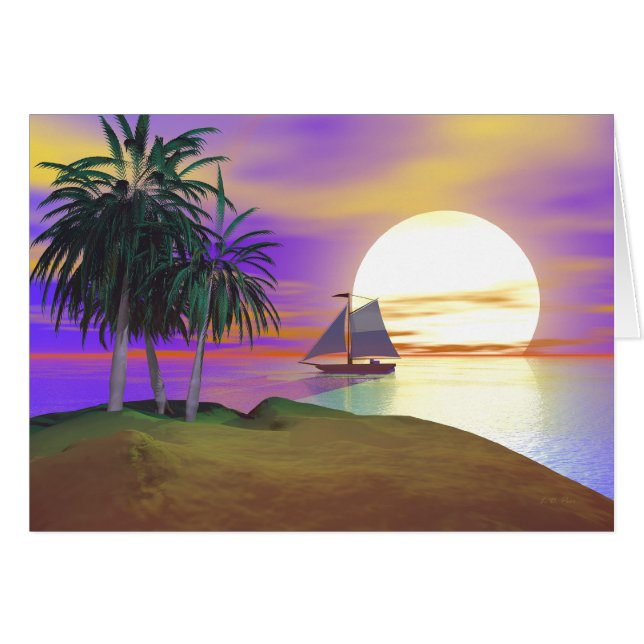 Sunset Sailing Card (Front Horizontal)
