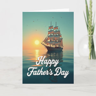 Sunset Sailing Fathers Day Card