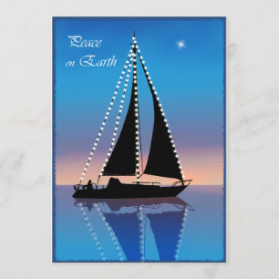 Sunset Sails with Holiday Lights Invitation