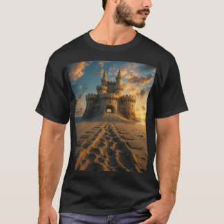 Sunset Sand Castle – Fantasy Beach Fortress T-Shirt