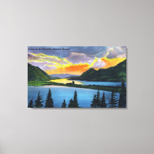 Sunset Scene on the Columbia River Canvas Print