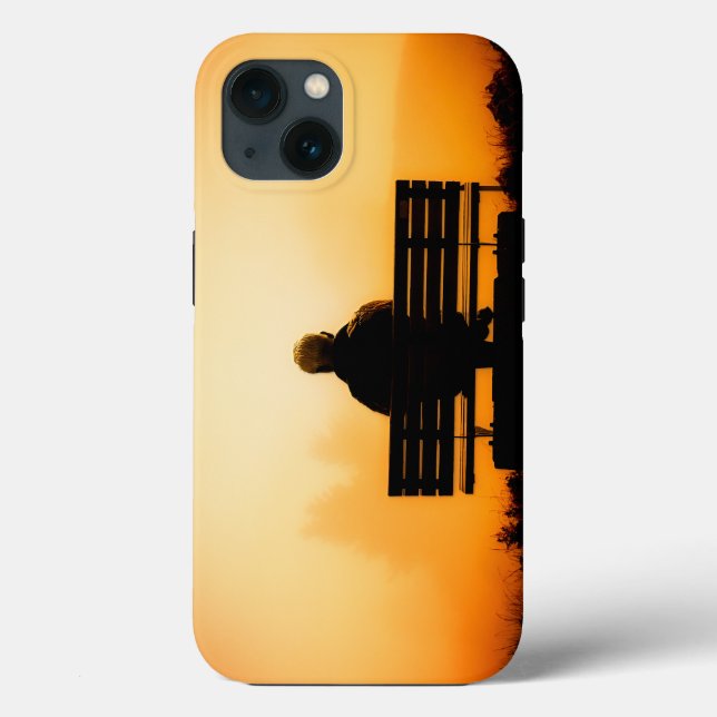 Sunset Scene with Man on Bench Case-Mate iPhone Case (Back)