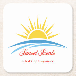 Sunset Scents Logo Coster Square Paper Coaster