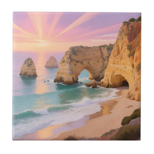 Sunset Sea Caves Paradise Tile
