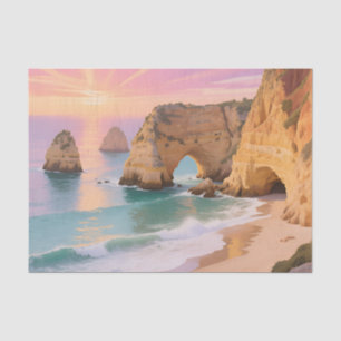 Sunset Sea Caves Paradise Tissue Paper