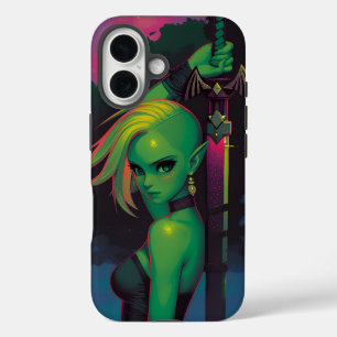 Sunset Sea Elf Warrior with Greatsword iPhone 16 Case