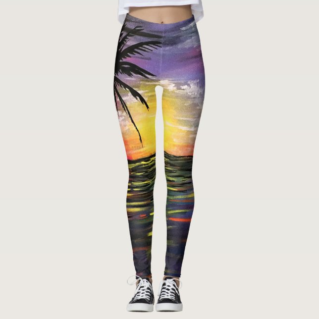Sunset Sea Leggings (Front)