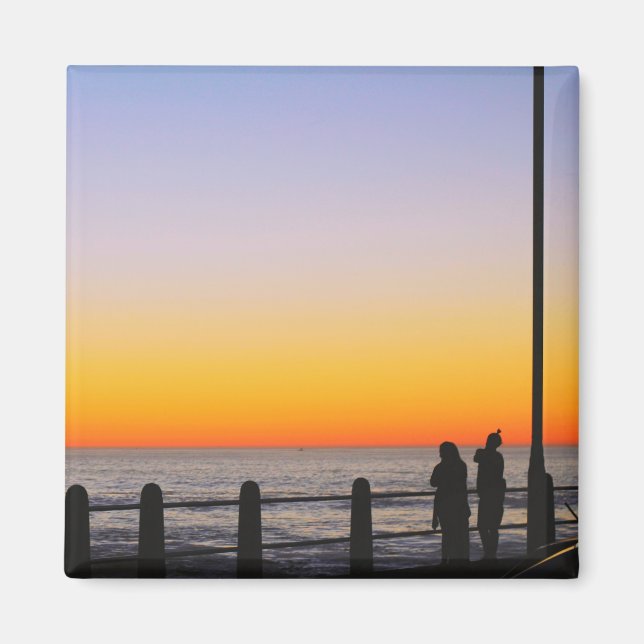 Sunset Sea Ocean Friends Magnet (Front)