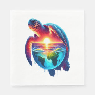 Sunset Sea Turtle Napkin