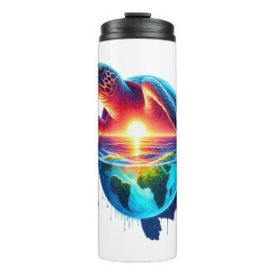 Sunset Sea Turtle Thermal Tumbler