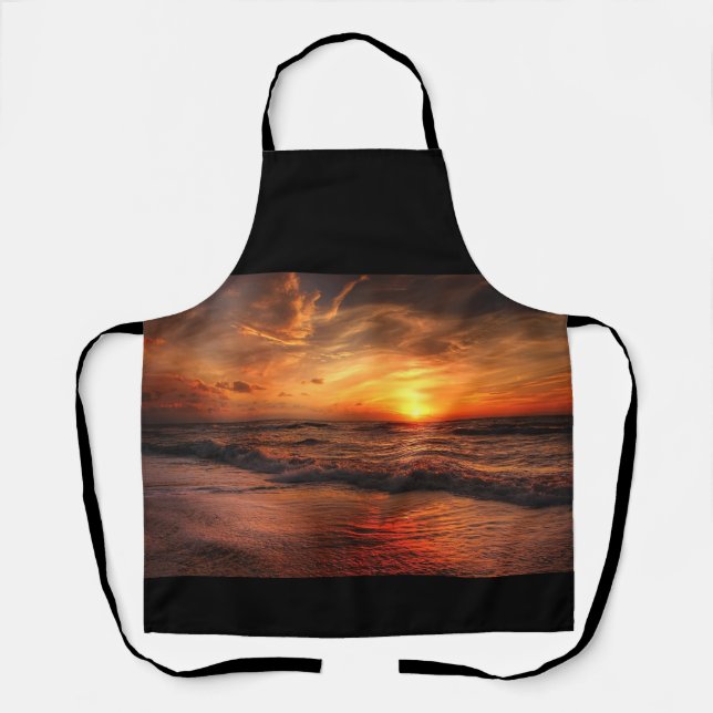 Sunset Sea Waves Apron (Front)
