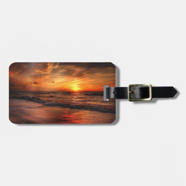 Sunset Sea Waves Luggage Tag (Front Horizontal)