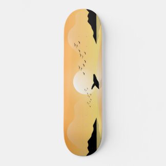 Sunset Sea Whale Skateboard