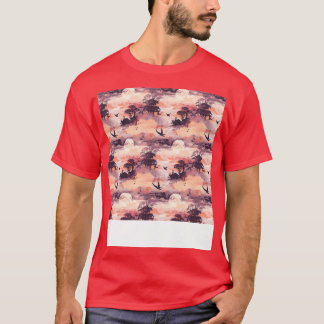 Sunset Seamless Pattern Sun Sky Light Sunlight Sun T-Shirt