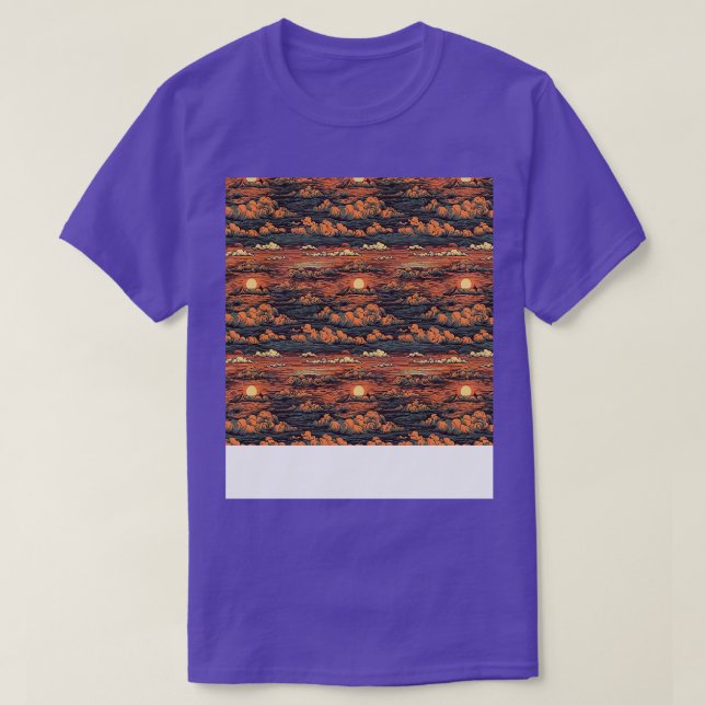 Sunset Seamless Pattern Sun Sky Light Sunlight Sun T-Shirt (Design Front)