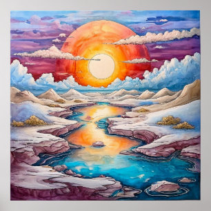 🌅 Sunset Seascape Wall Decor Gift For Home 🌊