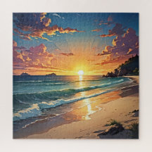 Sunset Serenity Beach Scene 