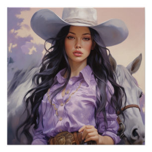 Sunset Serenity: Cowgirl Wall Art