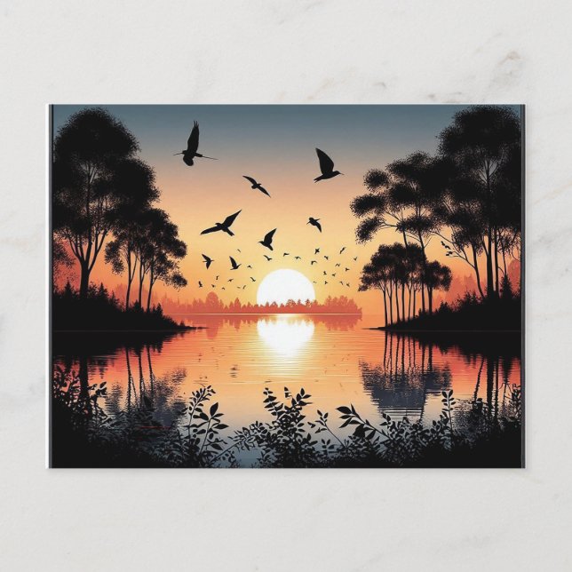 Sunset Serenity  Holiday Postcard (Front)