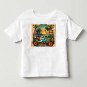 Sunset Serenity: Tranquil Beach Scene T-Shirt" Toddler T-Shirt