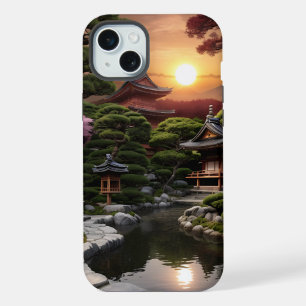 Sunset Series Japanese Garden iPhone 15 Plus Case