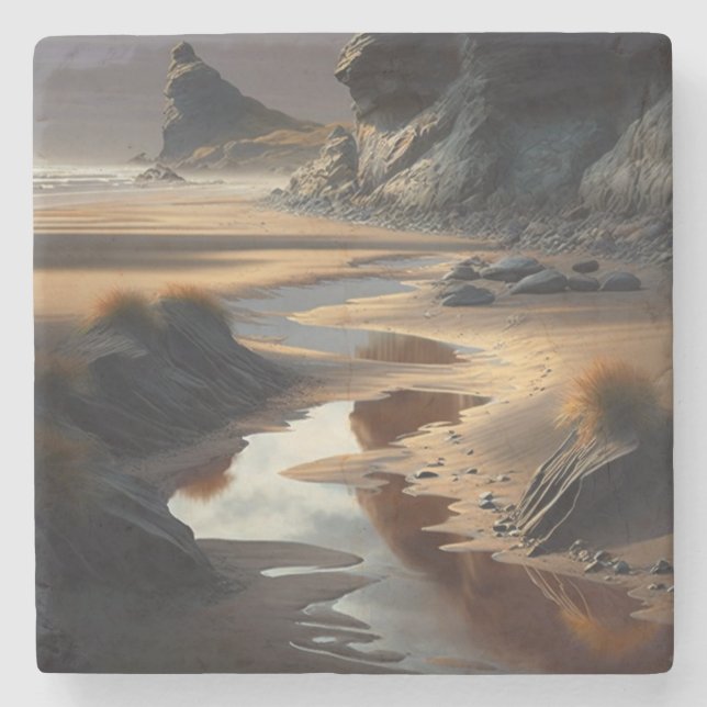 Sunset Shore Stone Coaster (Front)