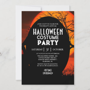 Sunset Silhouette Halloween Costumes Party Invitation