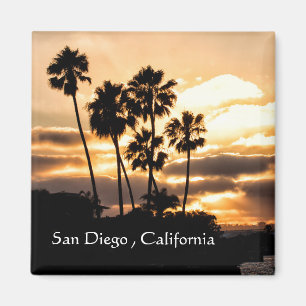 Sunset Silhouette In San Diego Magnet