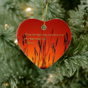 Sunset Silhouette Inspirational Ceramic Tree Decoration