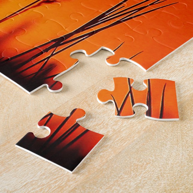 Sunset Silhouette Inspirational Jigsaw Puzzle (Side)