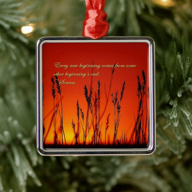 Sunset Silhouette Inspirational Metal Tree Decoration (Tree)