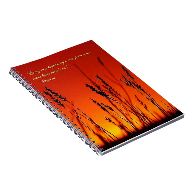 Sunset Silhouette Inspirational Spiral Notebook (Right Side)