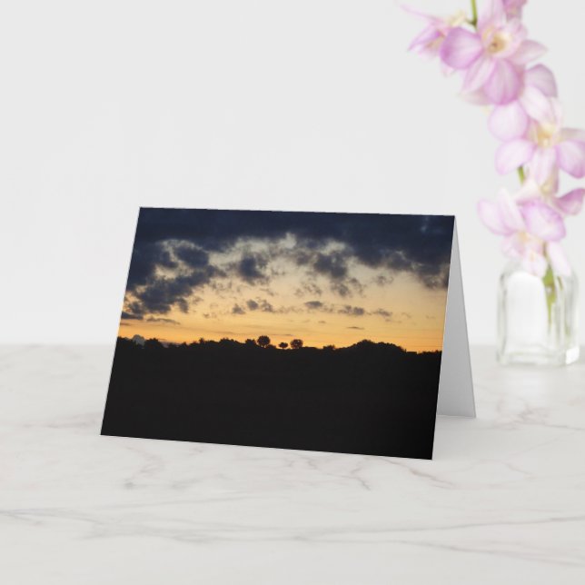 Sunset Silhouette Landscape Card (Orchid)