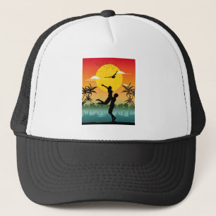 Sunset Silhouette Lover Summer Vibes Romantic Gift Trucker Hat