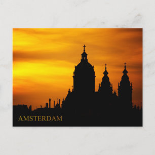 Sunset Silhouette of The Basilica of St. Nicholas Postcard
