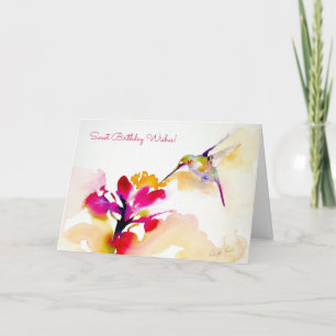 "Sunset Sip" Hummingbird Print Card